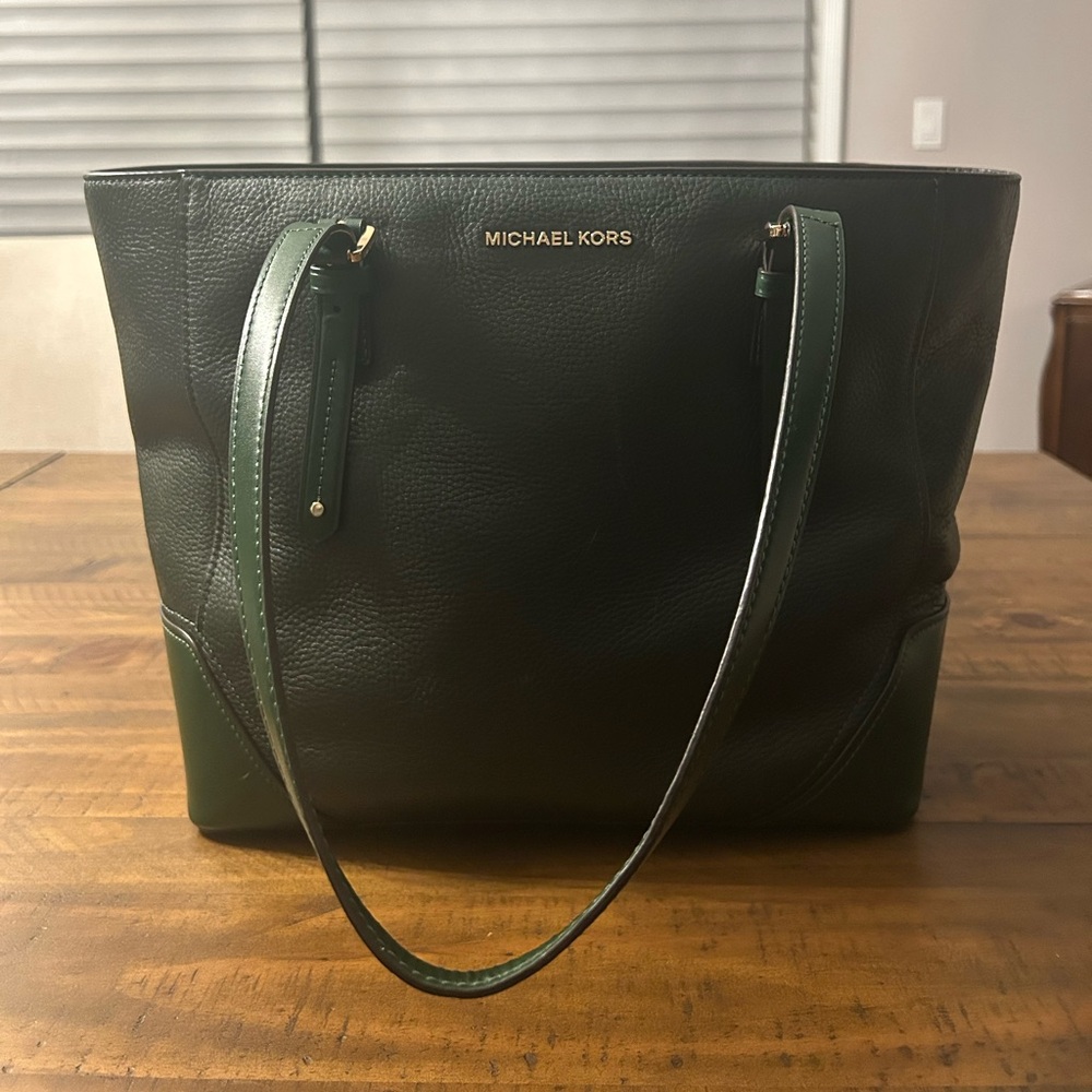 Michael Kors Aria Large Green Tote Bag